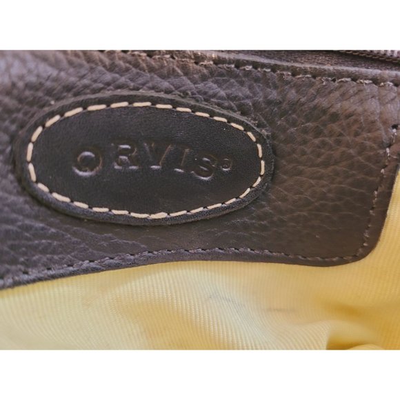 Orvis Vintage Black Pebbled Leather Shoulder Handbag Tote - Picture 3 of 7